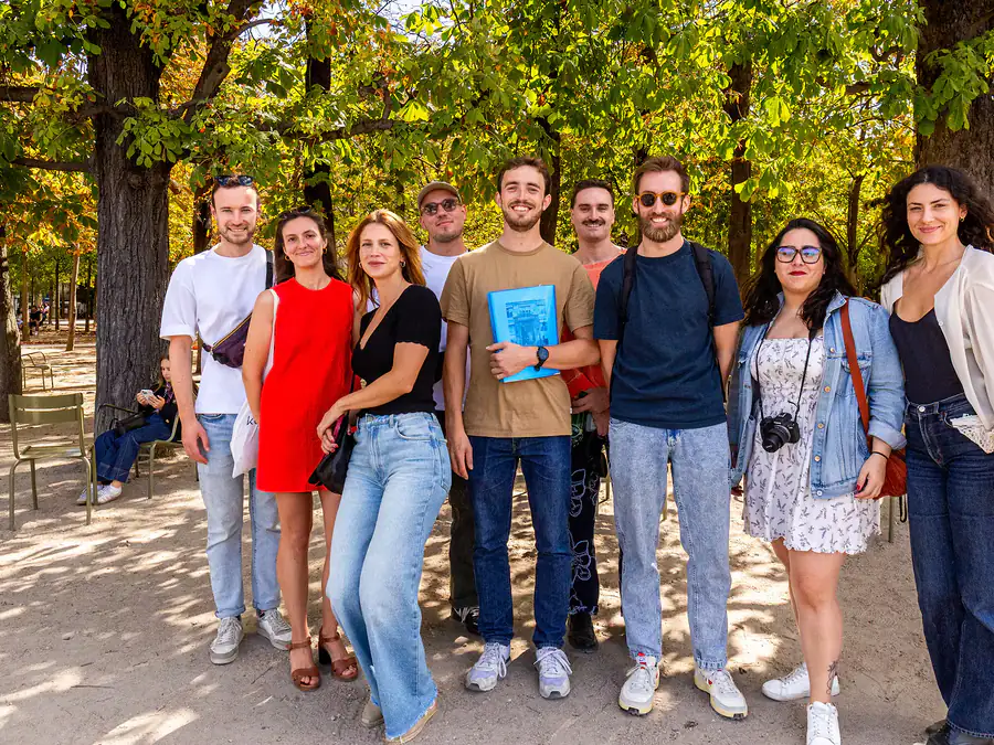 Tour group in the Luxembourg Garden at the end of the walk